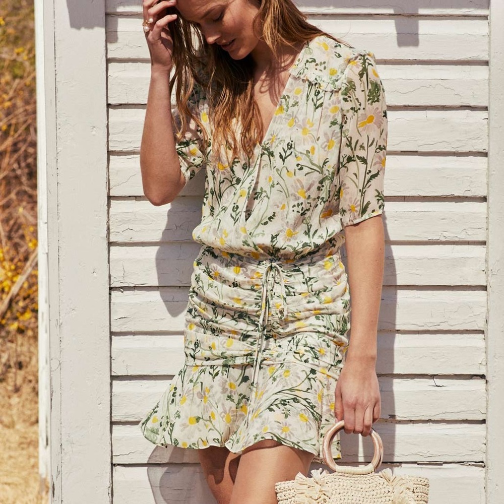 Veronica Beard Dakota Daisy-Print Silk Dress